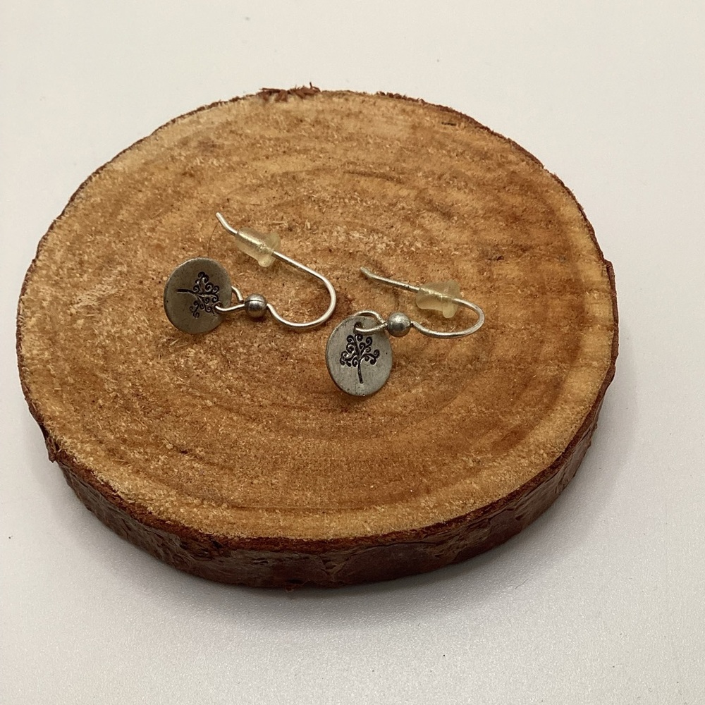 Hammered Silver Tree of Life Earrings